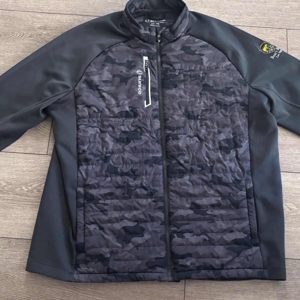 Sunice Jacket Mens XXL Gray Camo Hybrid Golf Full Zip Bear's Best Las Vegas